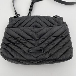 Rebecca Minkoff Edie Flap Shoulder Bag Leather Black Regular Nylon